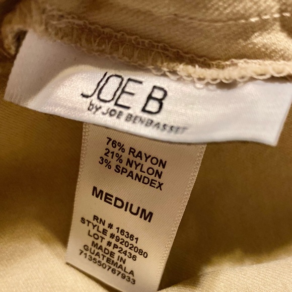 Joe B Beige Straight Leg Pants with Scrunched Top and Side Buttons - Picture 3 of 12